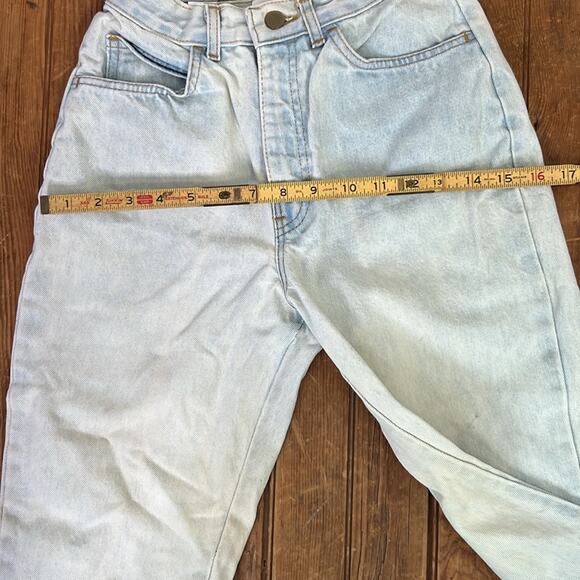 Women’s vintage 1980s Express jeans high rise zip cuff size 5 light wash - Picture 5 of 10